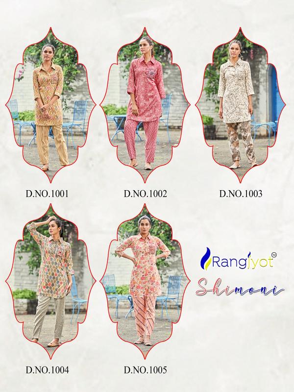 Rangjyot Shimoni Vol 1 Designer Fancy Co Ord Set Collection